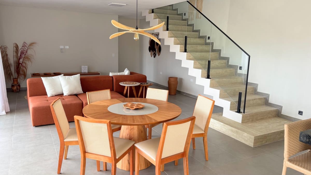 Sala de estar principal ampla - Casa de temporada em Maragogi
